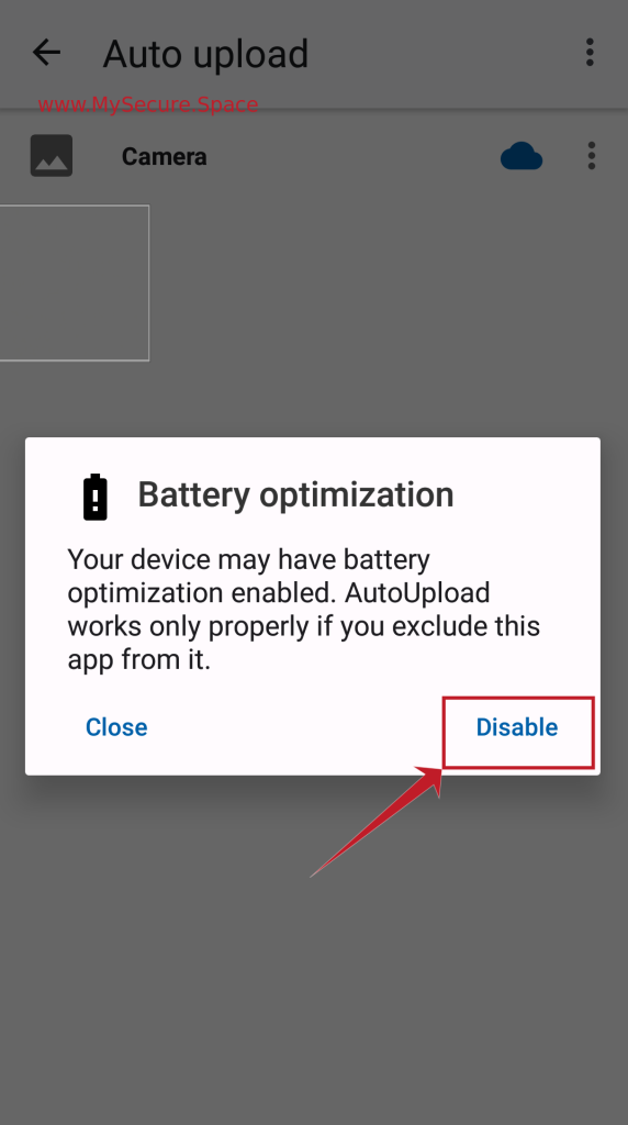 Then click on disable option for the battery optimization